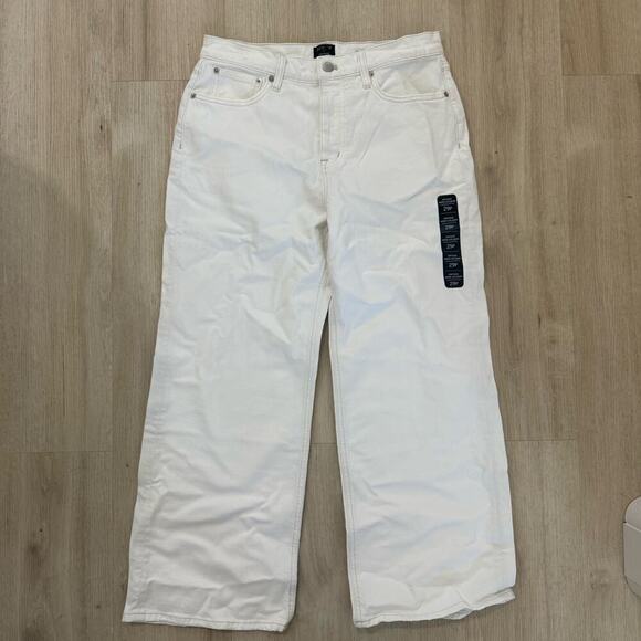 NWT J.Crew Factory Premium Edition Vintage Wide Leg Jean in White 29P Petite - Picture 2 of 7